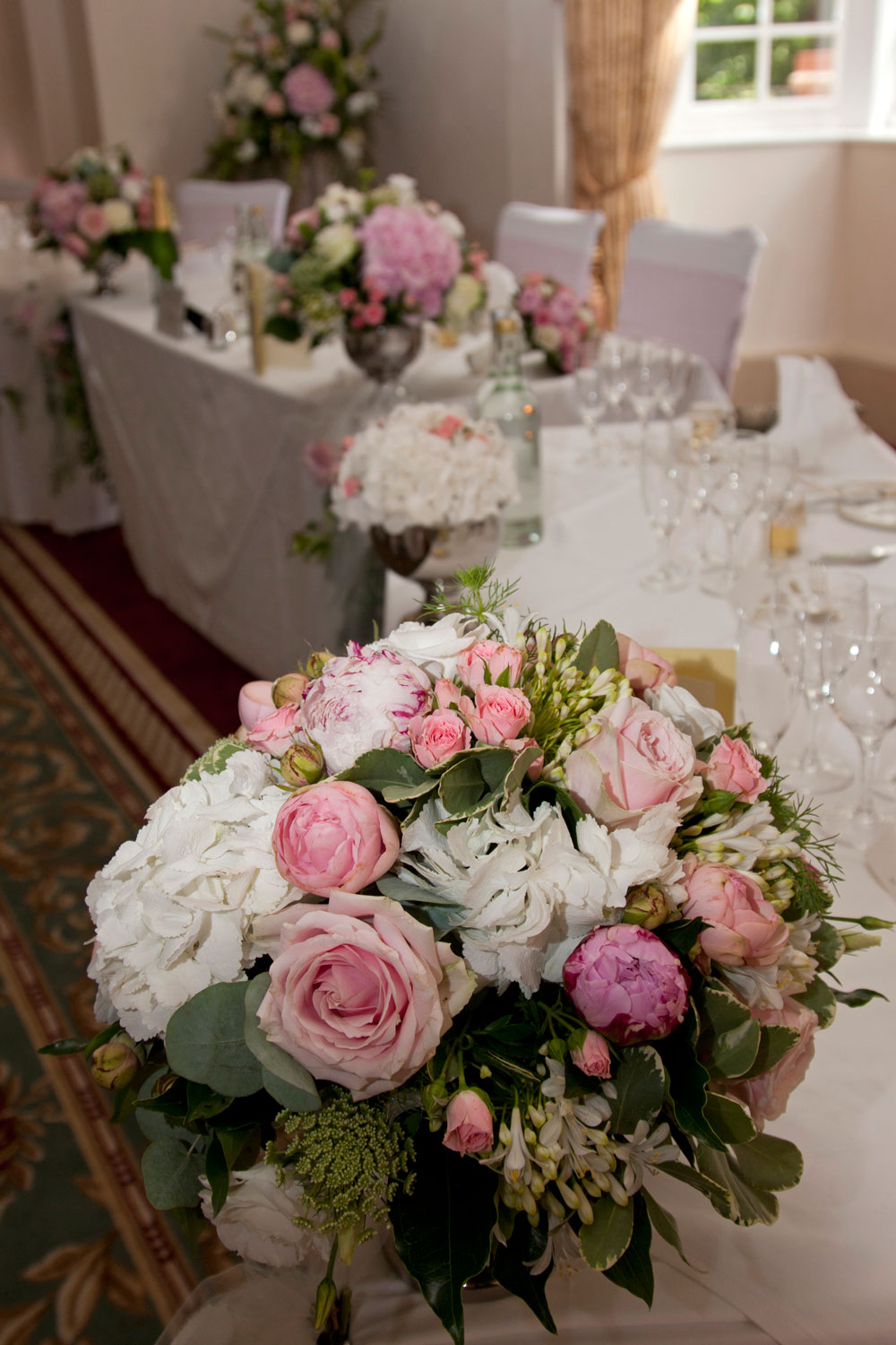 Romance top table flower arrangement