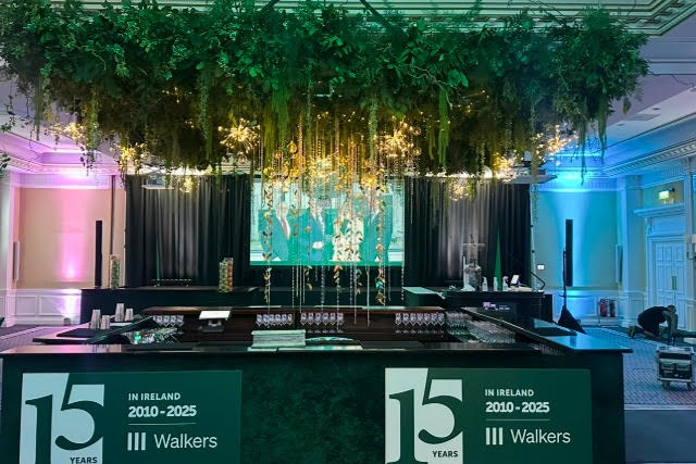 foliage candle ceiling waterfall display